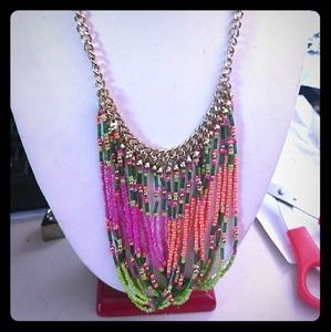 Colorful seed bead necklace set